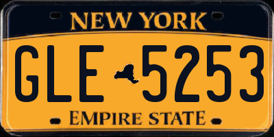 NY license plate GLE5253