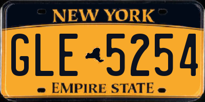 NY license plate GLE5254