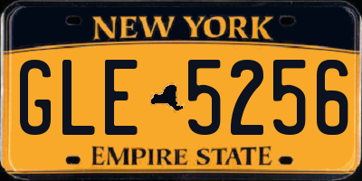NY license plate GLE5256