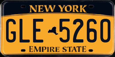 NY license plate GLE5260