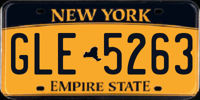 NY license plate GLE5263