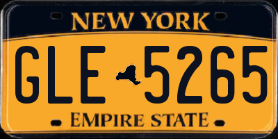 NY license plate GLE5265