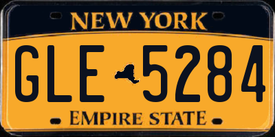 NY license plate GLE5284