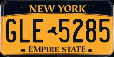 NY license plate GLE5285
