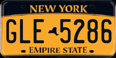 NY license plate GLE5286