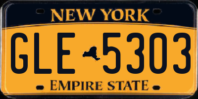 NY license plate GLE5303