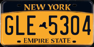 NY license plate GLE5304