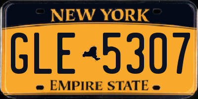 NY license plate GLE5307