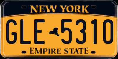 NY license plate GLE5310