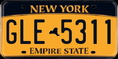 NY license plate GLE5311