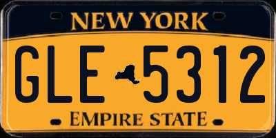 NY license plate GLE5312