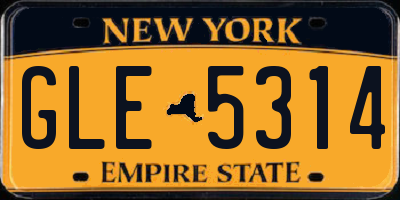 NY license plate GLE5314