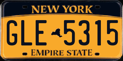 NY license plate GLE5315