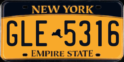NY license plate GLE5316