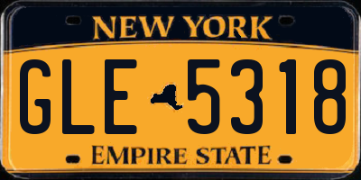 NY license plate GLE5318