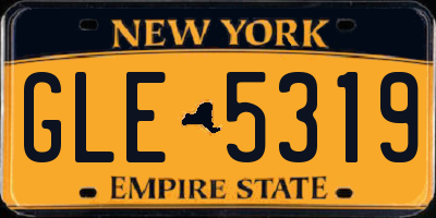 NY license plate GLE5319