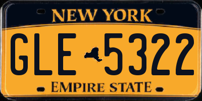 NY license plate GLE5322