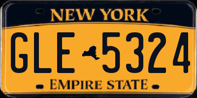 NY license plate GLE5324