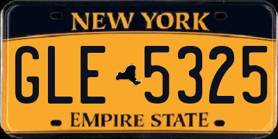 NY license plate GLE5325