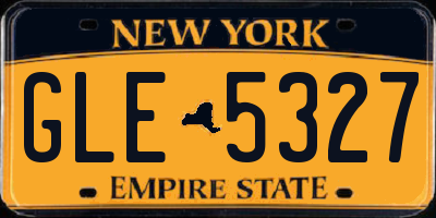 NY license plate GLE5327