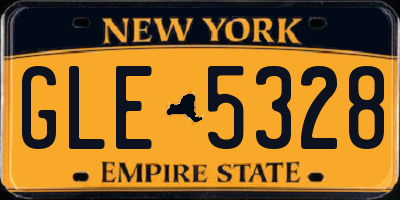 NY license plate GLE5328