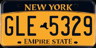 NY license plate GLE5329
