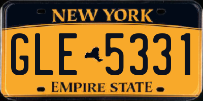 NY license plate GLE5331