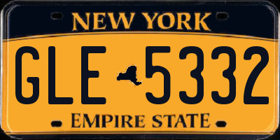 NY license plate GLE5332