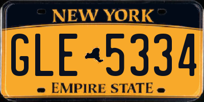 NY license plate GLE5334