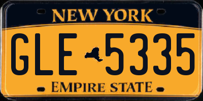 NY license plate GLE5335