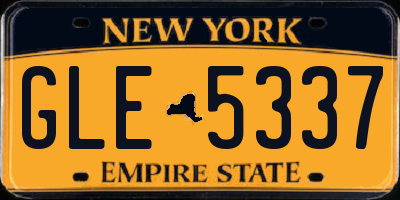 NY license plate GLE5337