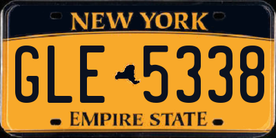 NY license plate GLE5338
