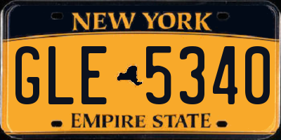 NY license plate GLE5340