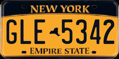 NY license plate GLE5342