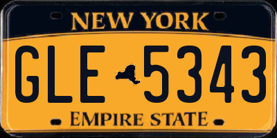 NY license plate GLE5343