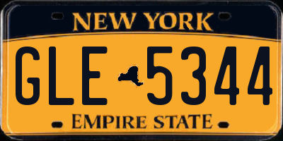 NY license plate GLE5344