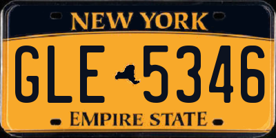 NY license plate GLE5346