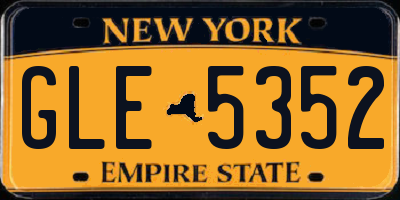 NY license plate GLE5352
