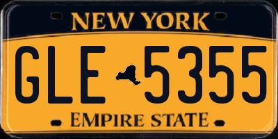 NY license plate GLE5355