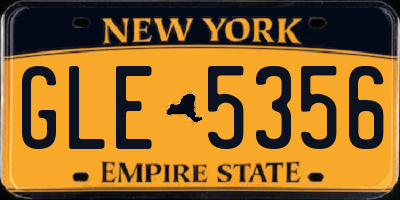 NY license plate GLE5356