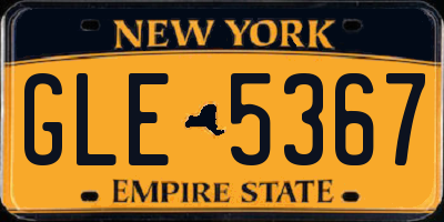NY license plate GLE5367