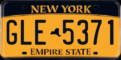 NY license plate GLE5371