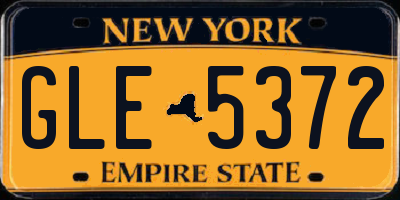 NY license plate GLE5372