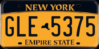 NY license plate GLE5375