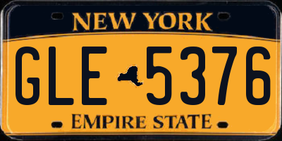 NY license plate GLE5376