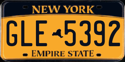 NY license plate GLE5392