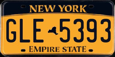 NY license plate GLE5393