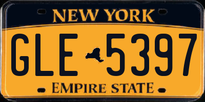 NY license plate GLE5397