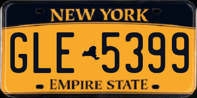 NY license plate GLE5399