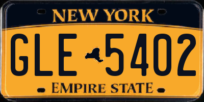 NY license plate GLE5402